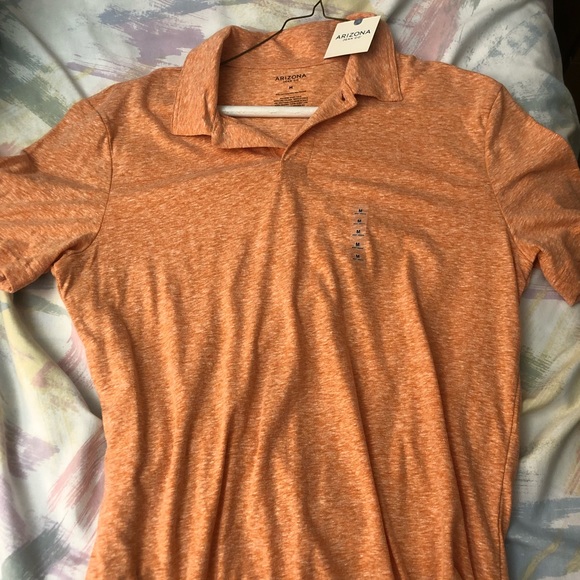 Arizona Jean Men’s Short Sleeve Orange Polo - Picture 1 of 4